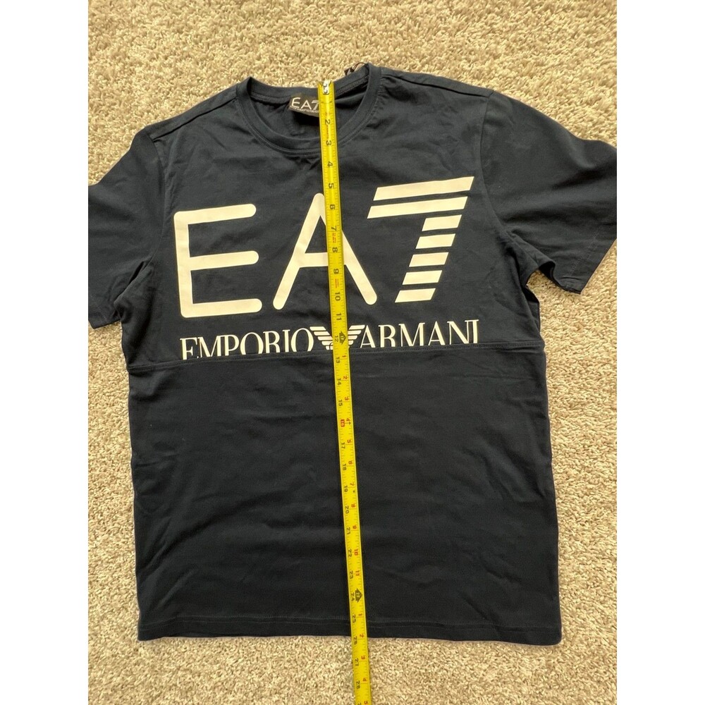 Emporio Armani T-Shirt Men's Luxury Big Logo Classic Italy Size M Navy Blue - Picture 3 of 9